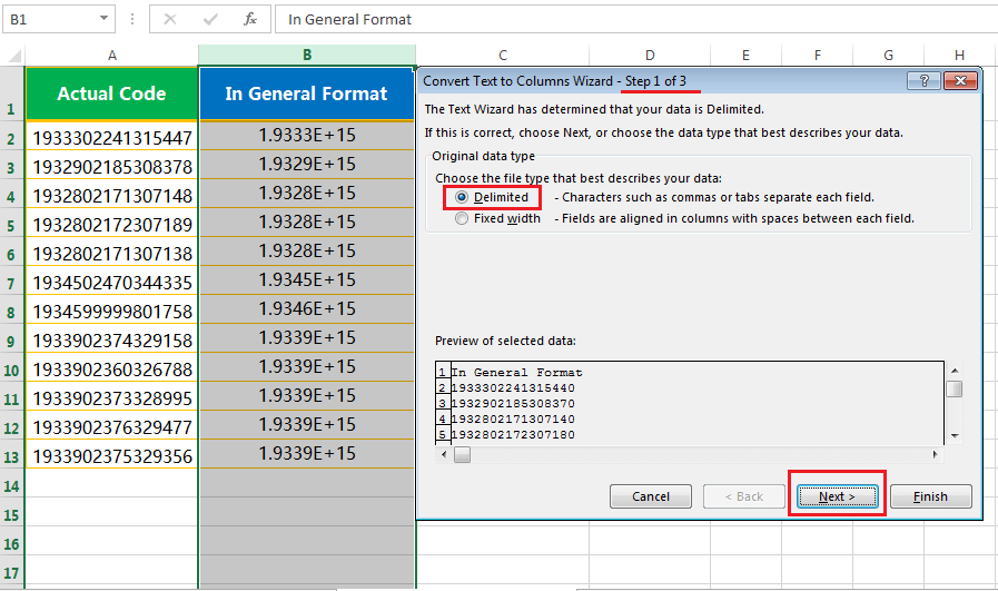 Text to column(Convert Number to text)-2