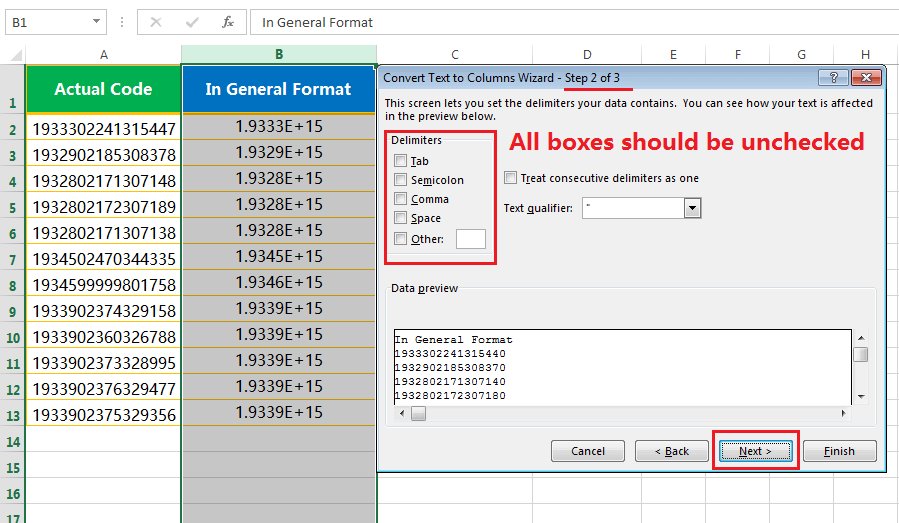 Text to column(Convert Number to text)-3