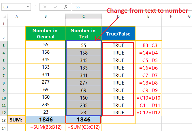 Text to column(Convert Text to Numbers)-7