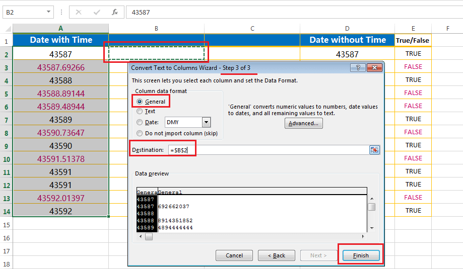 Split the point extension after the values - third step