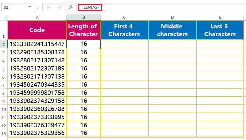 Text to column (Extract Few Characters of a fixed width text or String)-1