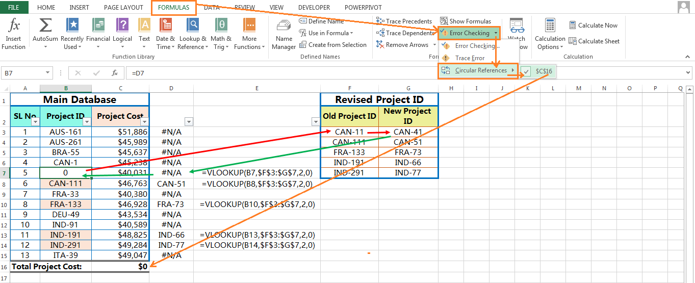 How to Find the Circular Reference