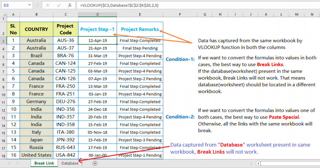 Best Uses of Break Links instead of Paste Special_Example1