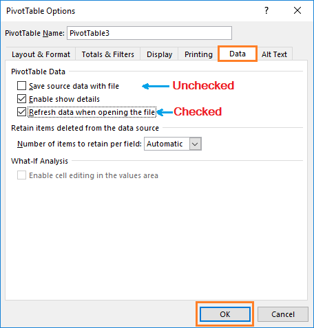 Reduce Excel File size-30 (Remove the Pivot Cache)