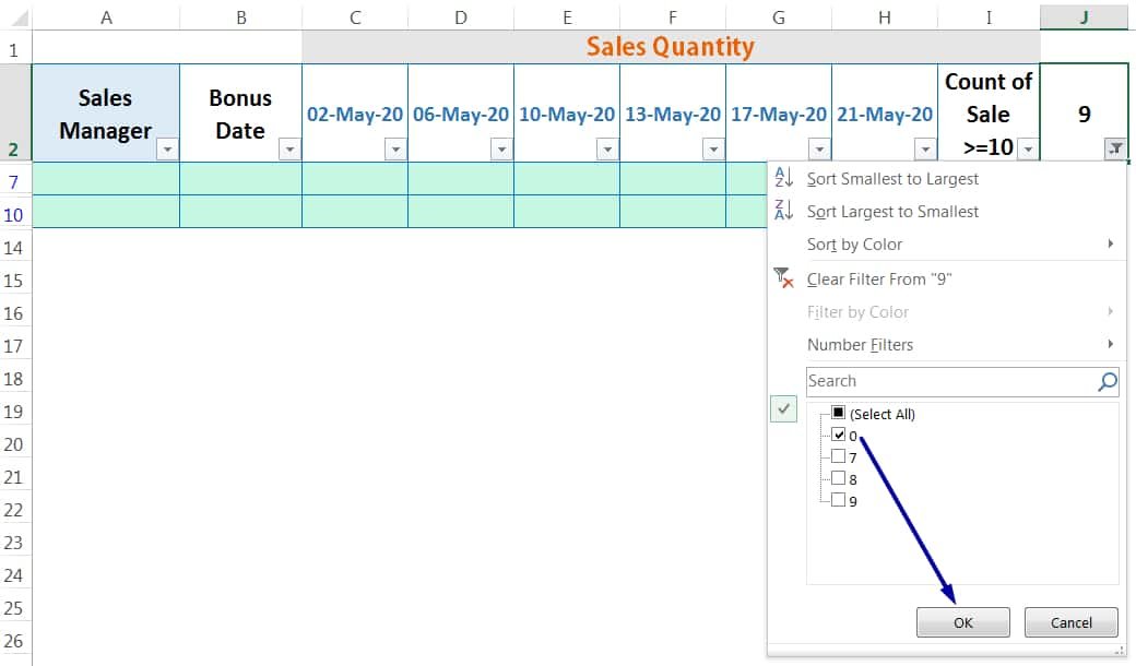 HOW TO DELETE BLANK ROWS IN EXCEL ➢ USING THE COUNTIFS FUNCTION_4