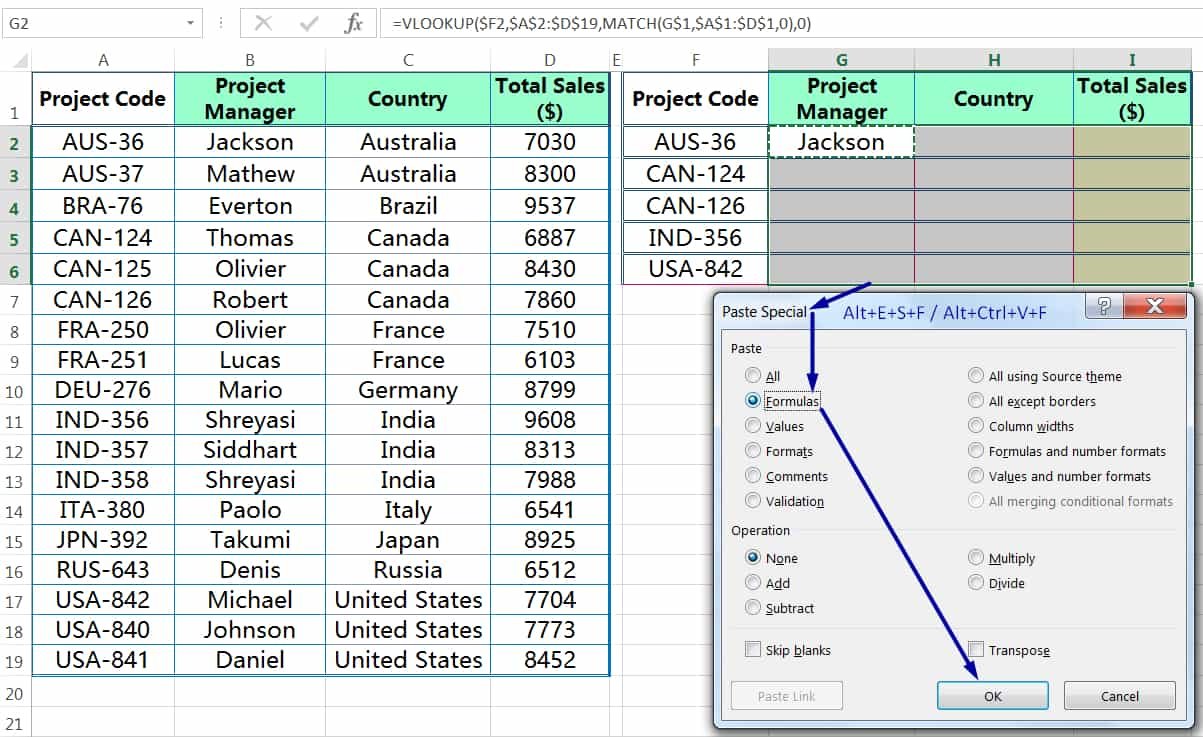 METHOD 2 HOW TO COPY FORMULA IN EXCEL ➢ USING 'FORMULAS' IN PASTE SPECIAL_1